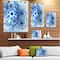 Designart - Dark Blue Flower Pattern Design - Floral Art Canvas Print